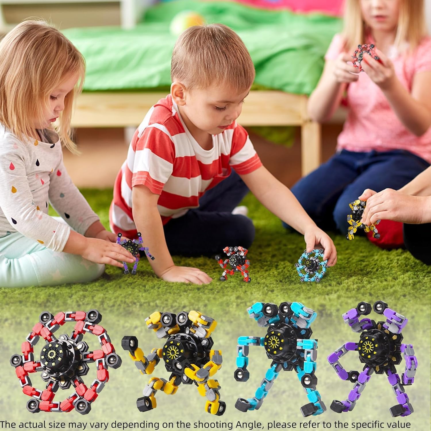 Transformable Fidget Spinners 27-Pack – Sensory Toys for Kids & Adults with ADHD, Autism, Anxiety Relief, Easter Gifts