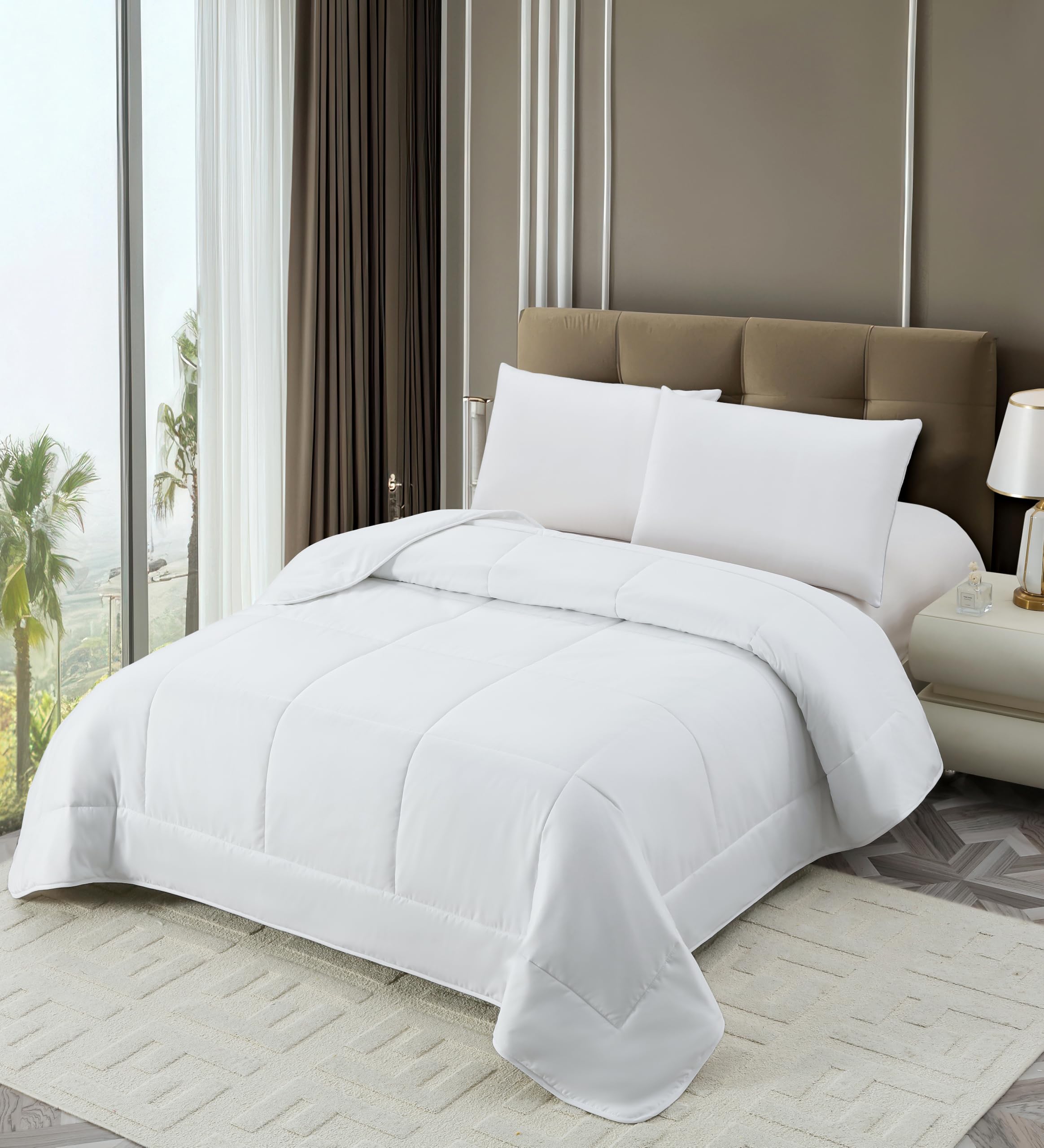 NORA HOME Relleno Nordico Verano Cama 105 Blanco. Edredon 180x220. Ideal para Primavera Verano y Otoño. Antiácaros. Suave. Ligero. Fibra 3D. 200 gr/m² - ANETO