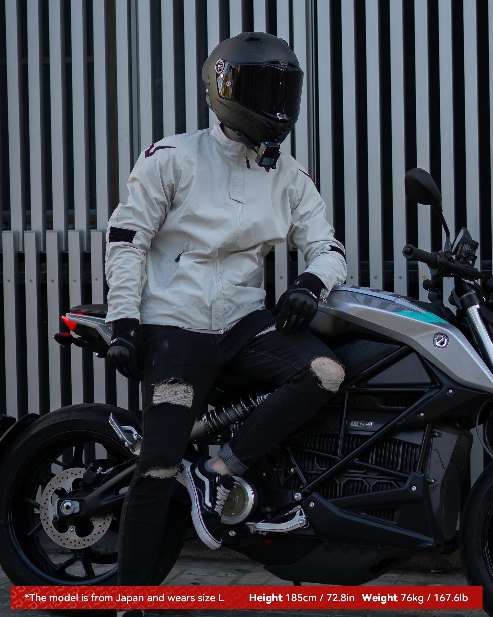 RIDEIRON Chaqueta Moto Hombre 4 Estaciones – Textil Ligera y Transpirable, Cortaviento, Protecciones CE Desmontables en Hombros y Codos, Forro Térmico Desmontable, Ajustes Touring M-XXL