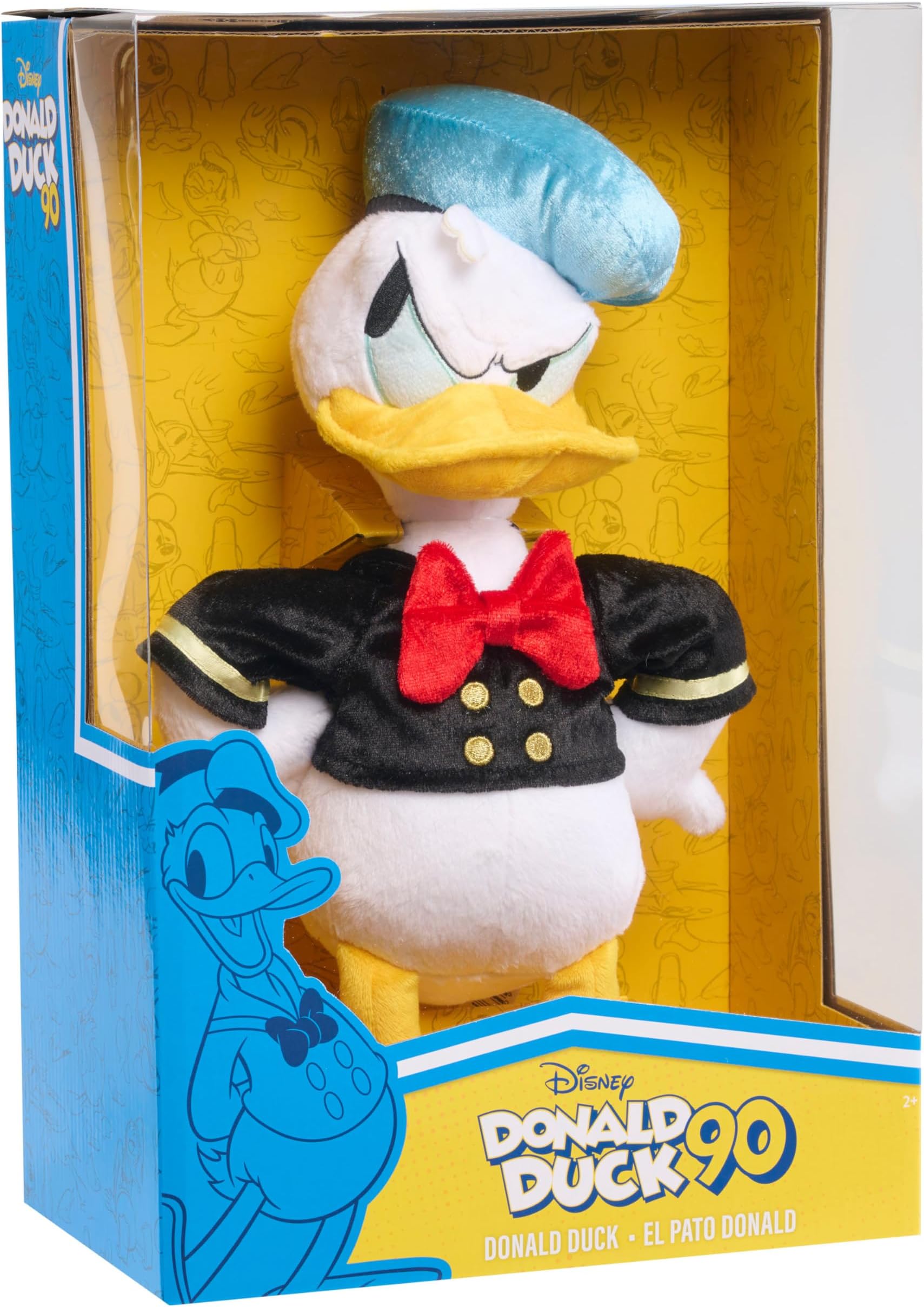 Disney Classics Donald Duck 90th Anniversary 14-inch Collector Plush Stuffed Animal, Duck, White, Kids Toys for Ages 2 Up
