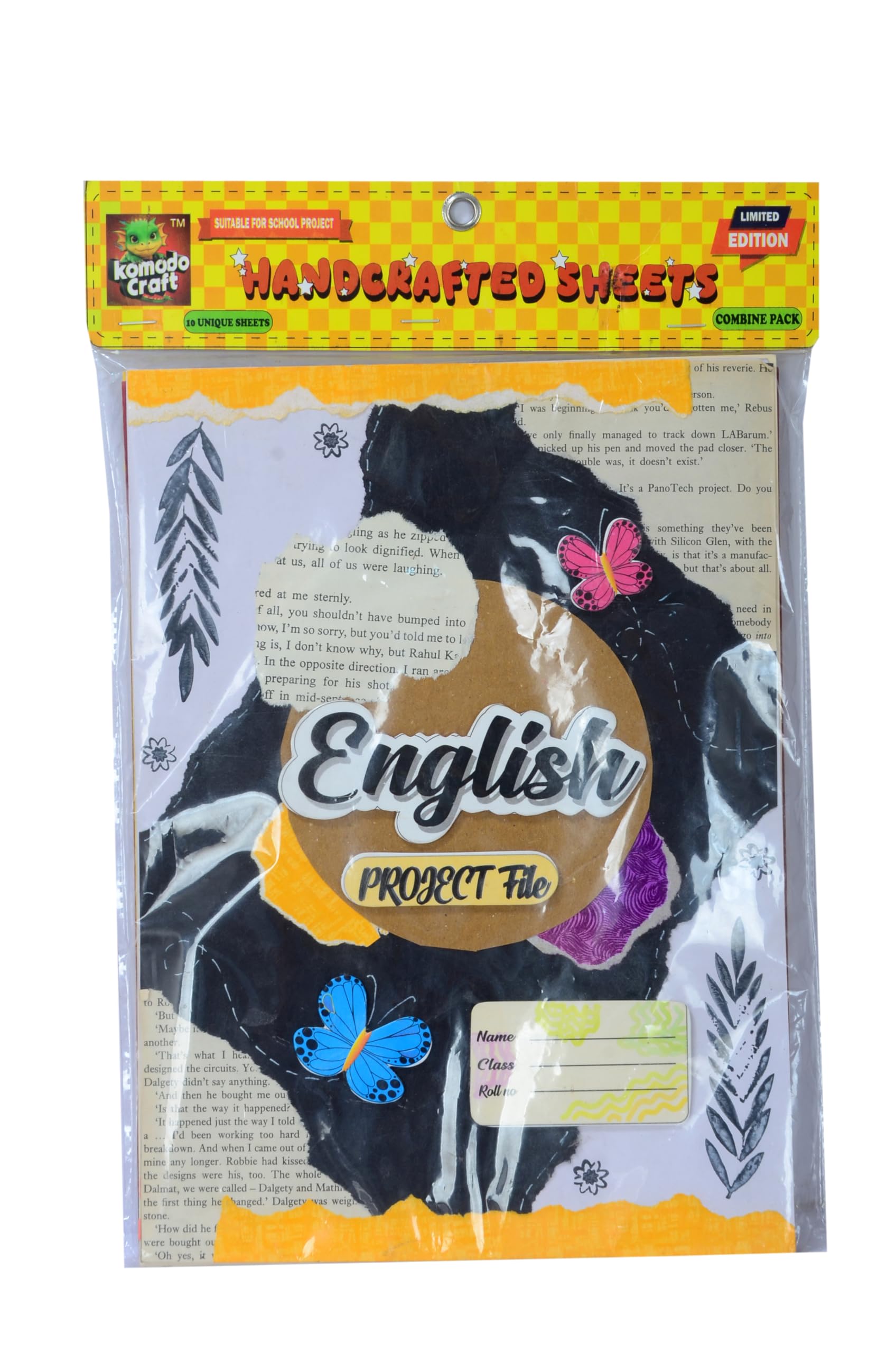 Komodo Handcrafted Sheets/English/Pack of 10 Sheets / 180 GSM/Ideal for School Projects-image-21