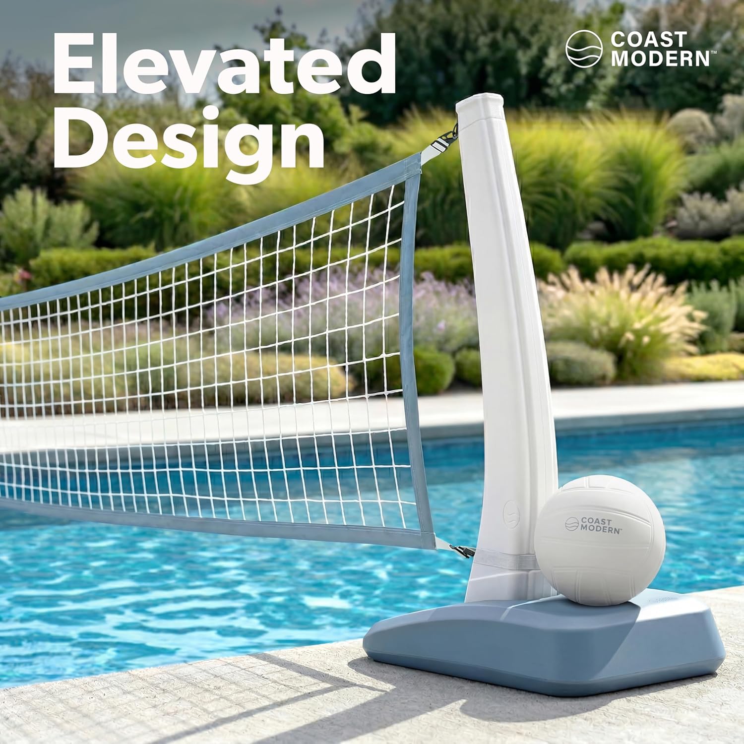 Coast Modern Pool Volleyball Net - Premium Volleyball Pool Game Set for Adults & Family - Accessories Included