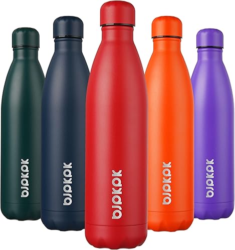 Miniatura 117 de BJPKPK Botellas de agua aisladas de 17 onzas, botellas de agua deportivas de acero inoxidable que mantienen el frío y el calor para viajes, aptas
