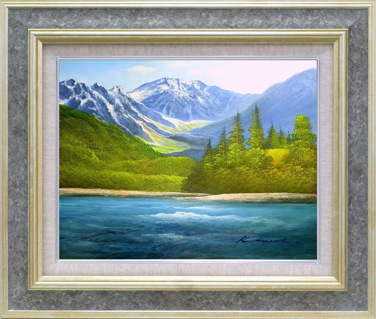 絵画 （6） Amazon.co.jp: JIG オイルペイントアート 黒木 啓 上高地 F6号 IOP-61362