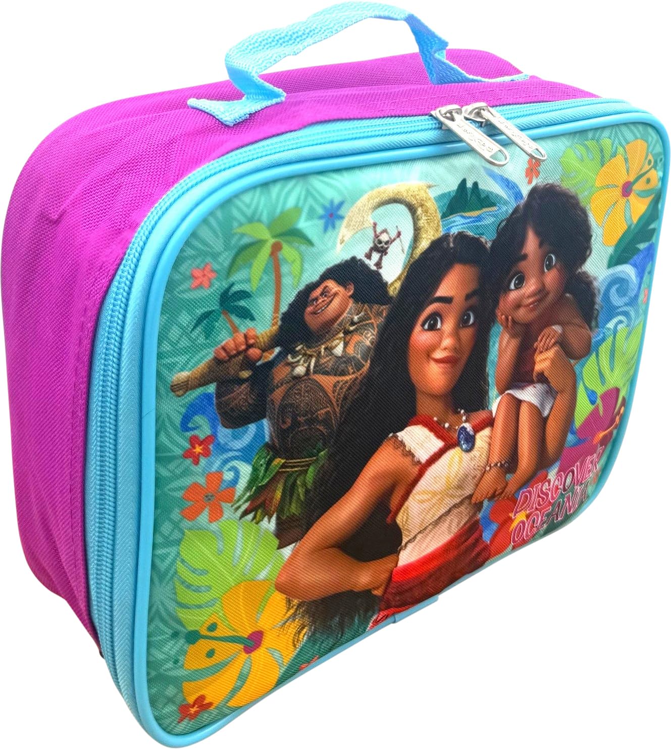 Condition photo showing New/Like New for similar product see bidfta pics disney licensed kid's insulated lunch box (moana pink-blue)