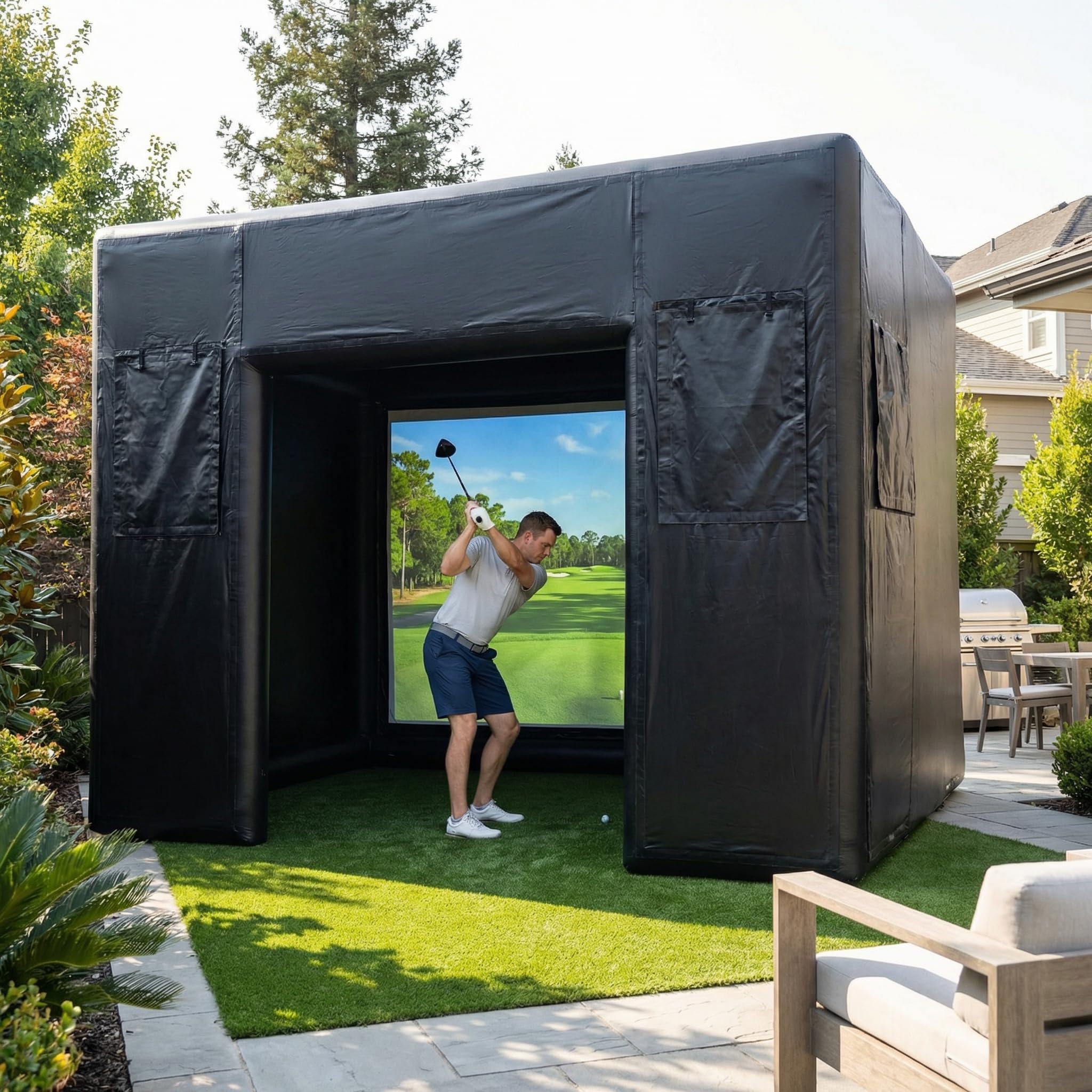 Amazon.com : AIRMAT FACTORY Inflatable Golf Simulator 10x13x10 FT