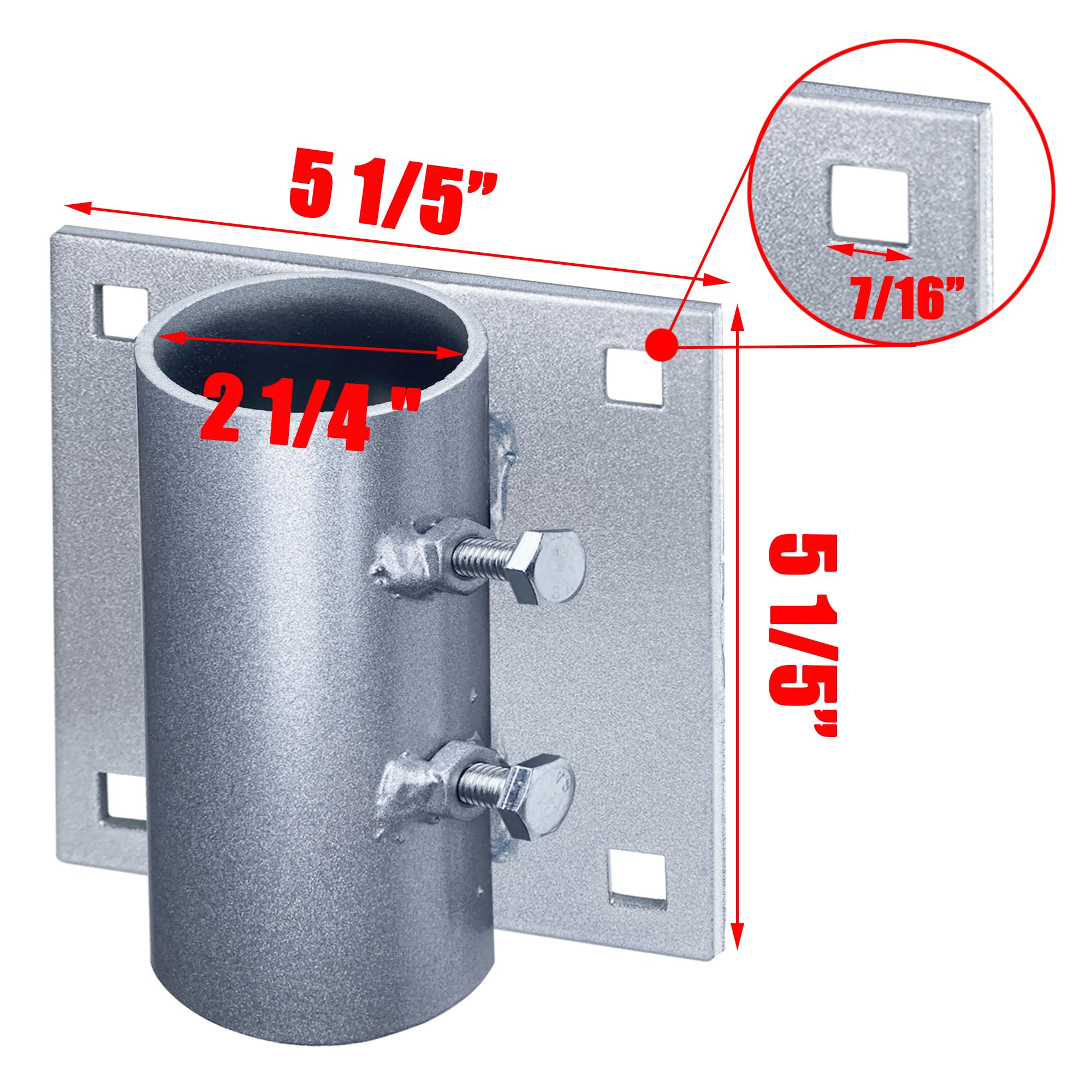 Joewuzun 2 Pcs Heavy-Duty Stationary Side Leg Pipe for Boat Dock Welding, and Galvanized Finish - Ideal Dock Edge Hardware for Floating Dock Accessories with Adjustable Mounting Screws