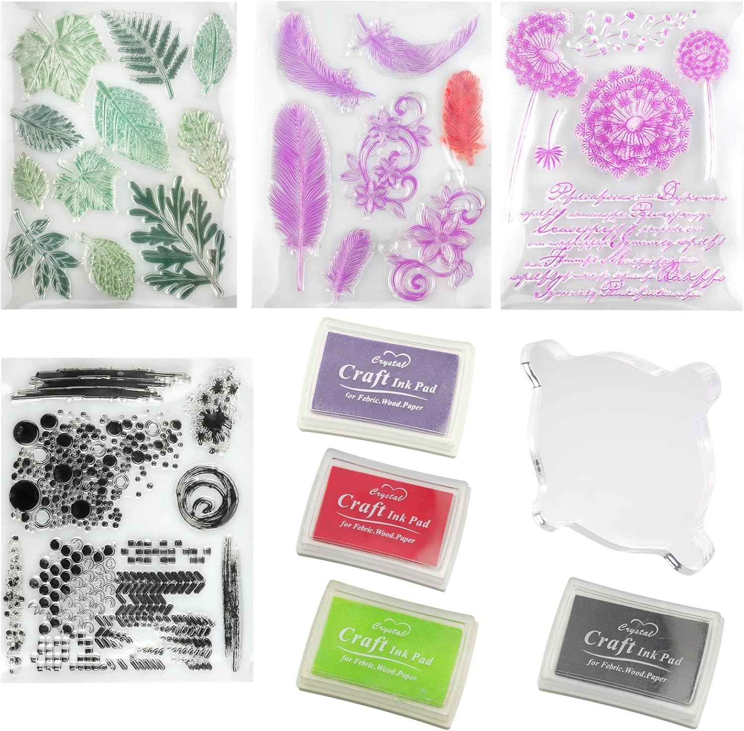JustYit 9 pièces Tampons Transparents en Silicone Tampons Scrapbooking