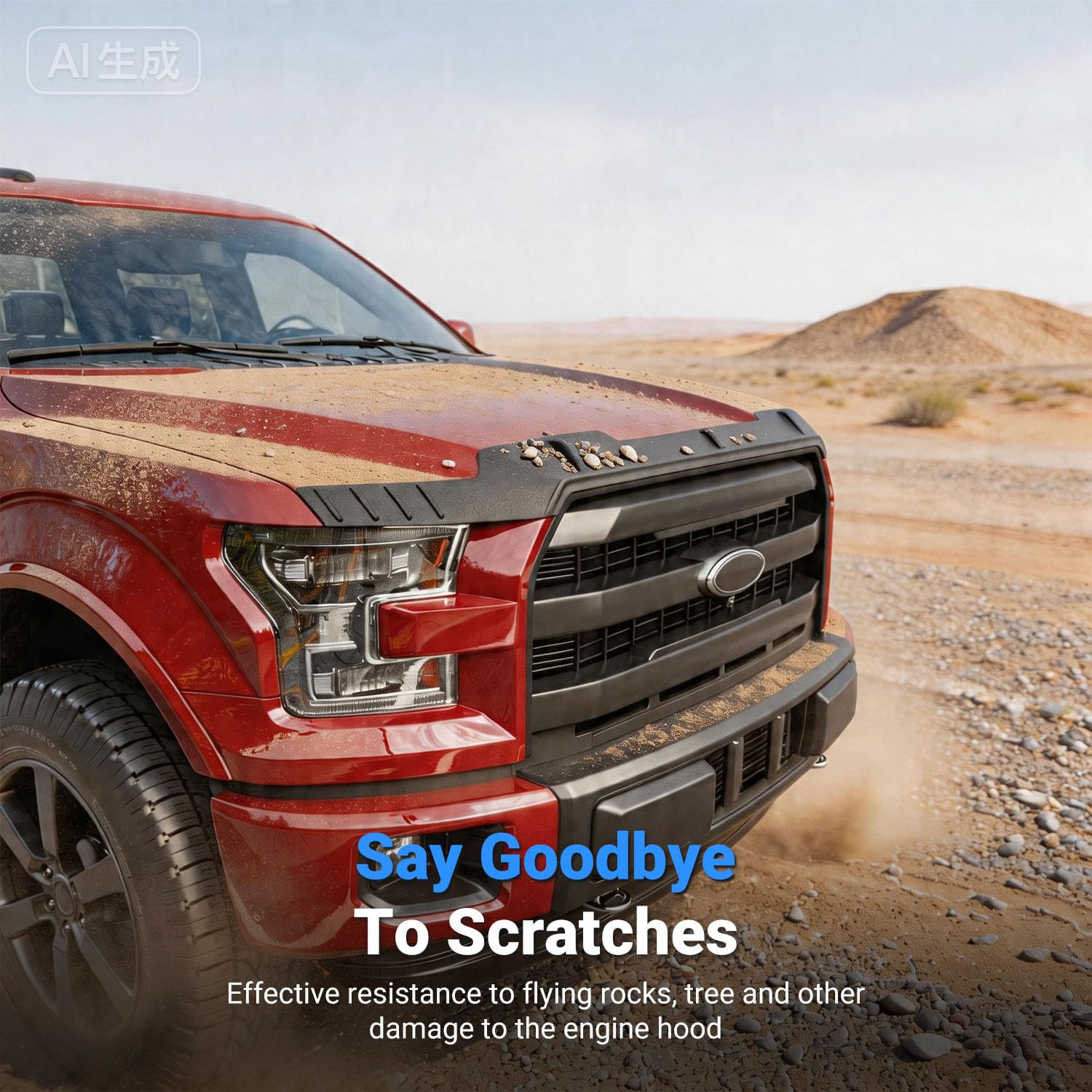 Xipoo Protezione del cofano compatibile con Ford F150 2015-2020 Deflettore del cofano TPE Shield di ricambio per accessori Ford F-150 2015 2016 2017 2018 2019 2020