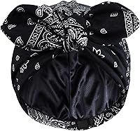 Ababalaya Satin-Lined Beanie for Women: Chemo Headwear, Non-Slip Sleeping Cap, Adjustable Turban Hat