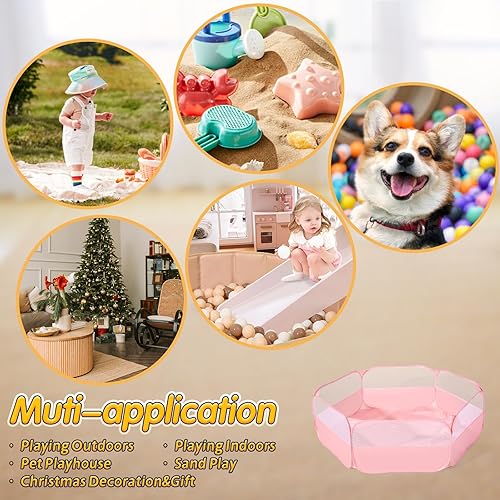 Miniatura 4 de Piscina de bolas grande para niños pequeños, bebés, hoyos de bolas desplegables para niños, perros, tienda de campaña de juegos para gatear, casa de