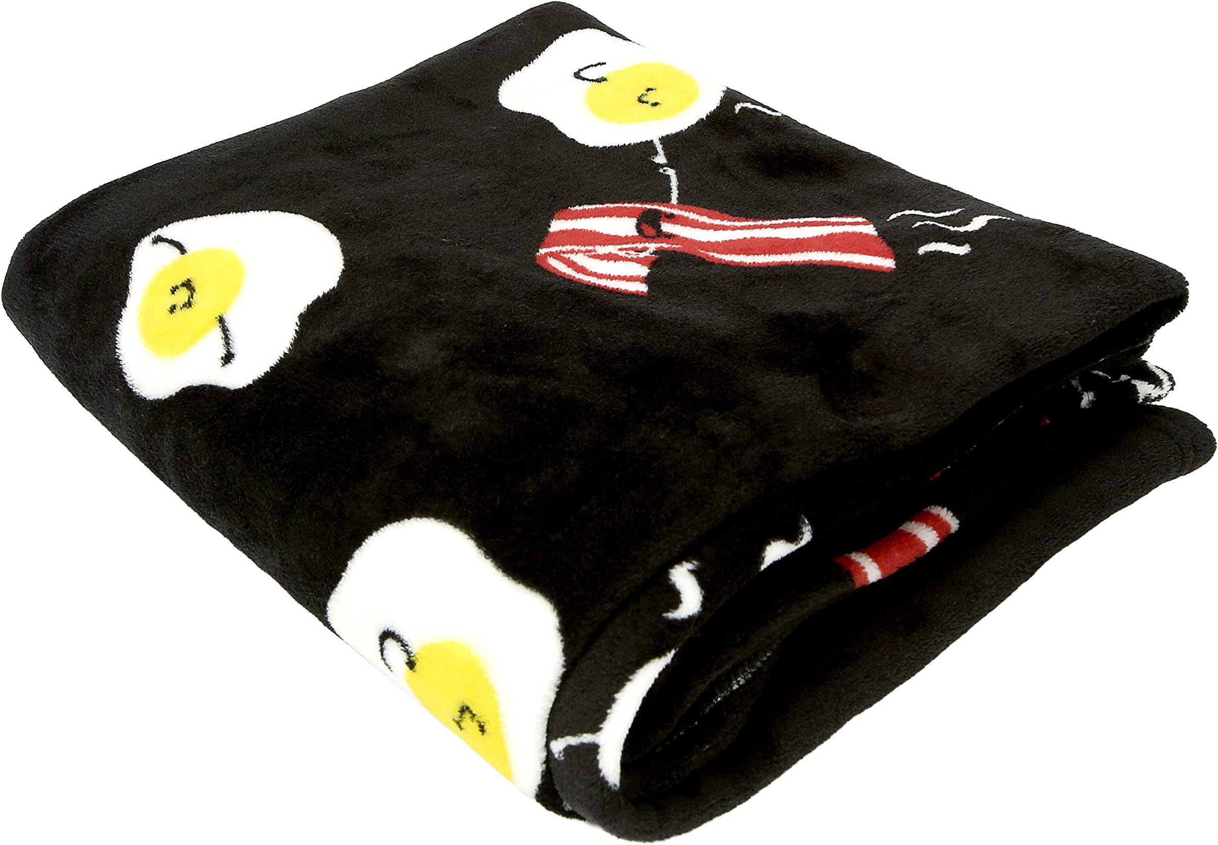 Bacon And Eggs - 50 x 60 Inch Royal Plush Blanket with Drawstring Bag, Black