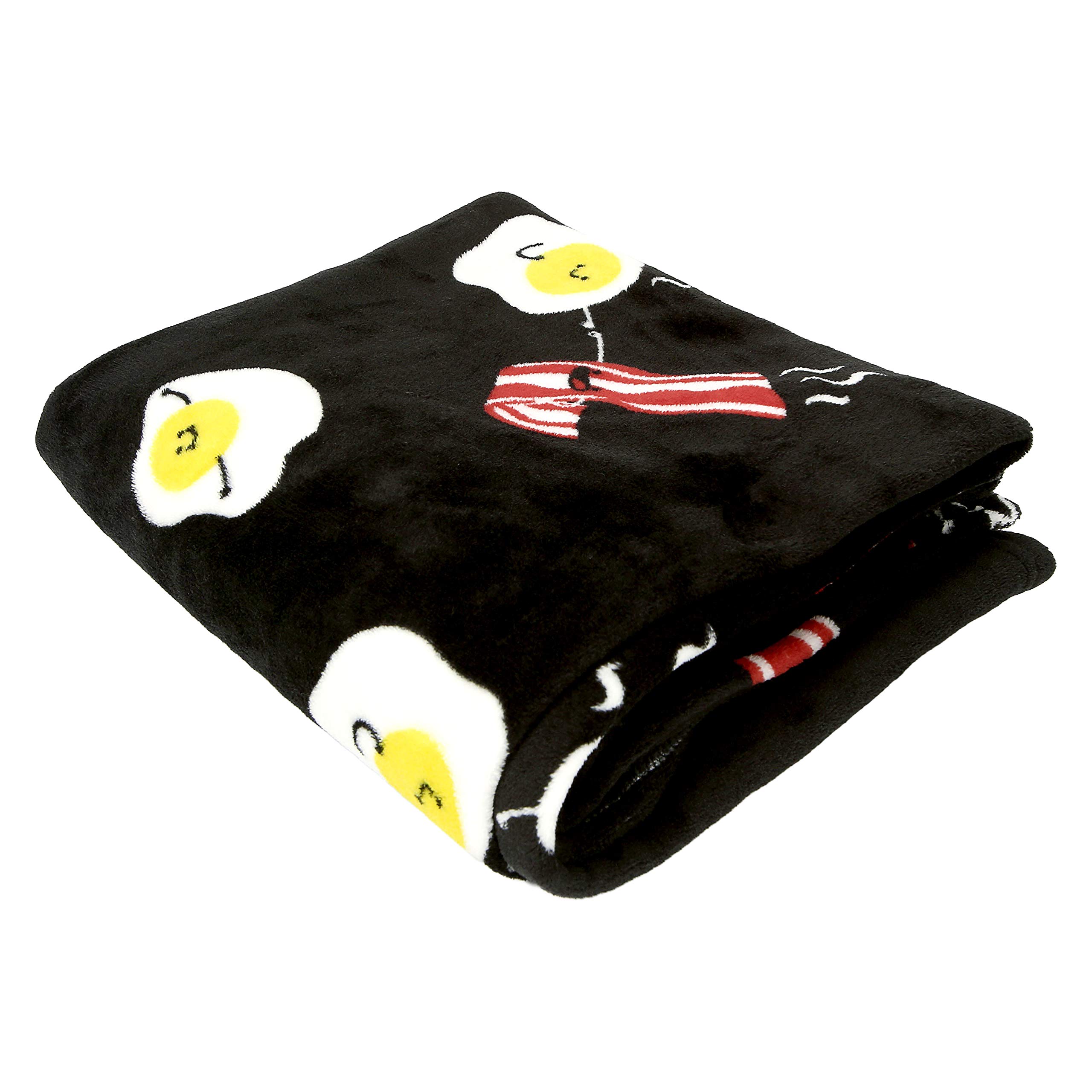 Bacon And Eggs - 50 x 60 Inch Royal Plush Blanket with Drawstring Bag, Black