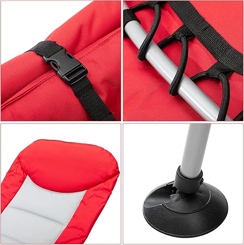 Miniatura 6 de AbocoFur Catre de camping portátil plegable para adultos de 500 libras, cama de dormir ajustable con marco de acero fuerte y tela Oxford 600D,