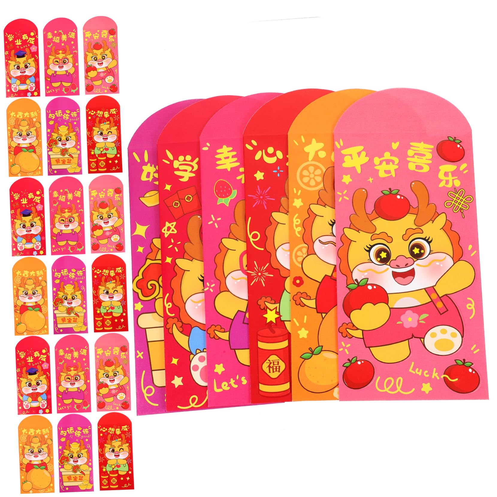 LALAFINA 150piezas Sobres Rojos De Año Chino Diseño De Dragón Paquete De De Dinero Para Celebraciones Festivas y Tradiciones Culturales
