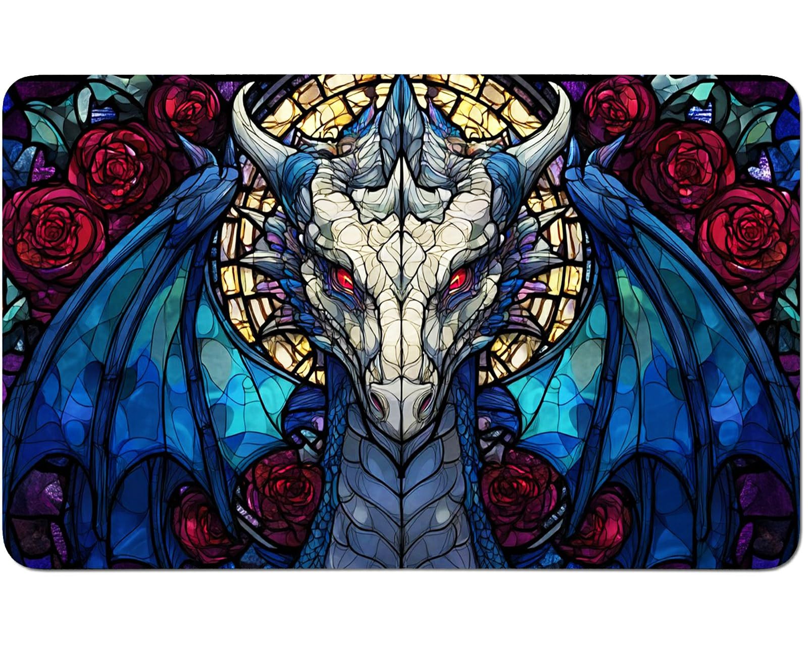 RWUTYTIUL for MTG Card Playmat 24 X 14 Inch with No Zone, Stitched Play Mat for Commander Board TCG RPG CCG Game Desktop Tablet Mouse Pad for Playing Accessories, Glass Faucet