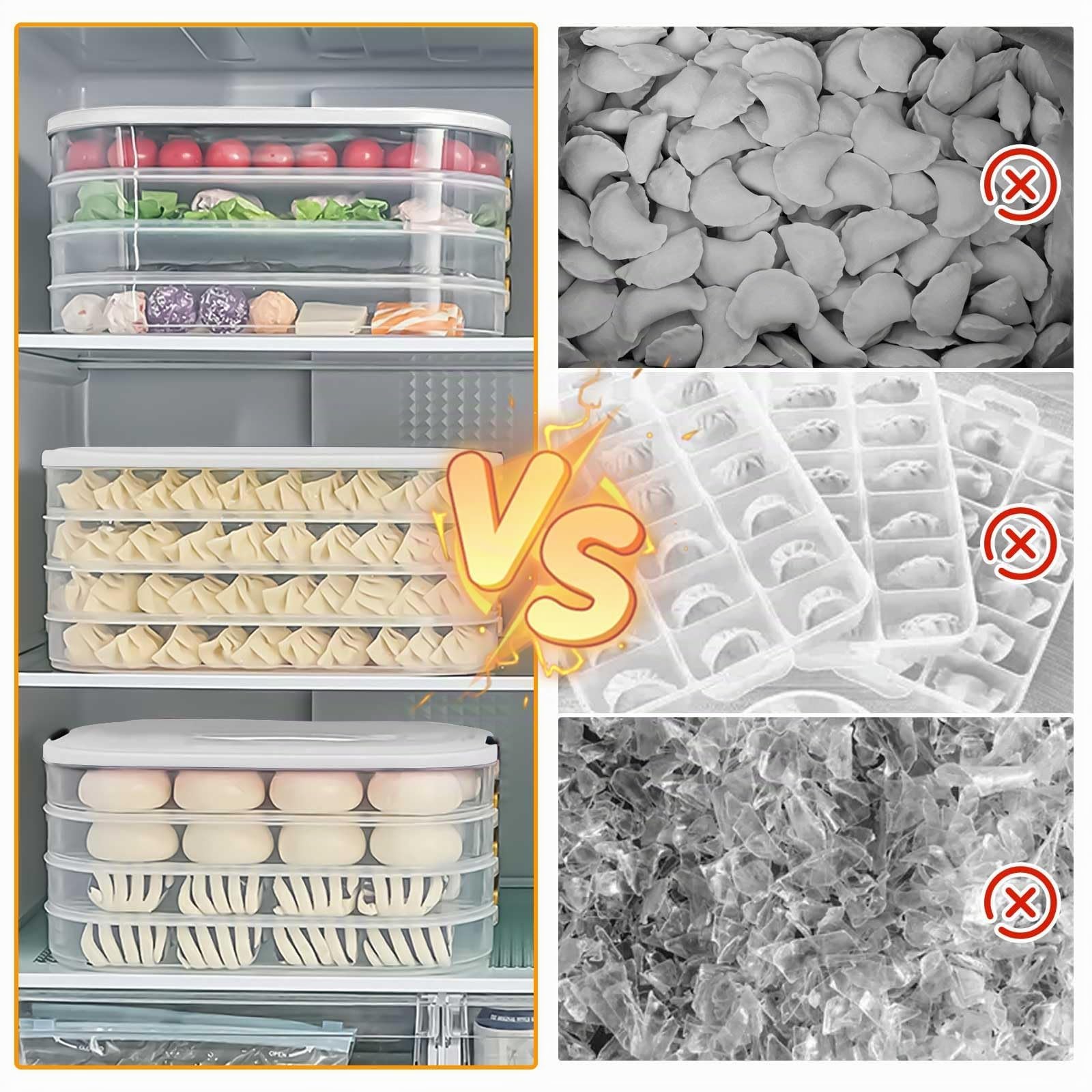 4 Capas Contenedor De AlbóNdigas, 30,5*23*15Cm Recipiente De Almacenamiento Carne Caja De Almacenamiento Para FrigoríFico Con Tapa Caja Para Congelar AlbóNdiga Contenedor De Alimentos Transparente