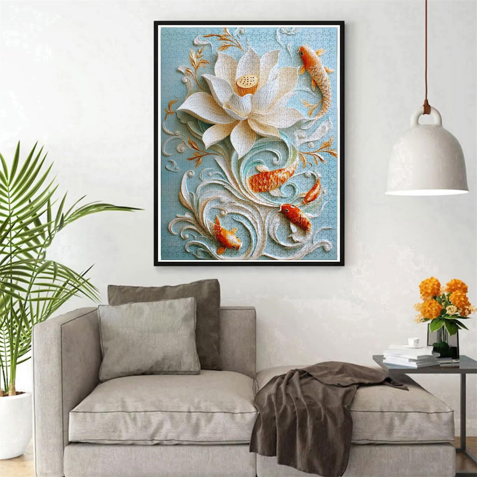 Puzzle 1500 elementów, drewniane puzzle 87 x 57 cm, puzzle dla dorosłych i dzieci w wieku 12 lat, duże maty do puzzli, jakość premium, klasyczna drewniana jigsaw, dekoracja ścienna, prezent Lotus g