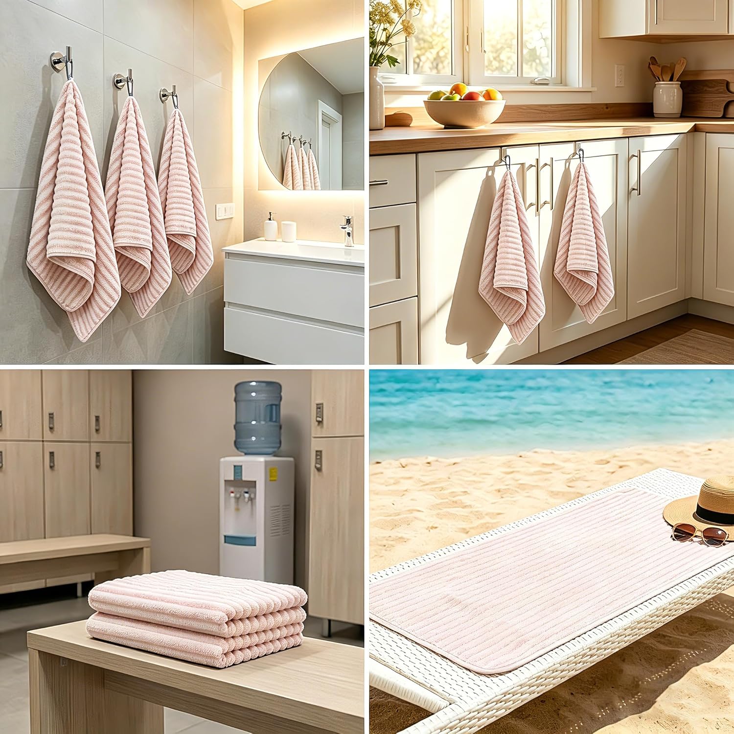 4PCS Pink Microfiber Hand Towels for Bathroom Christmas Decorations Quick Dry Small Towel Set Bathroom Kitchen 14 x29.6inch