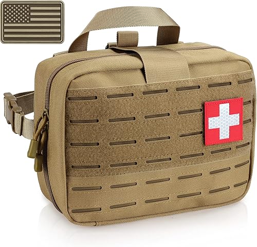 LIVANS Tactical Molle - Bolsa médica de tamaño mejorado, bolsa de primeros auxilios de gran capacidad, bolsa IFAK Molle EMT, bolsa desmontable de