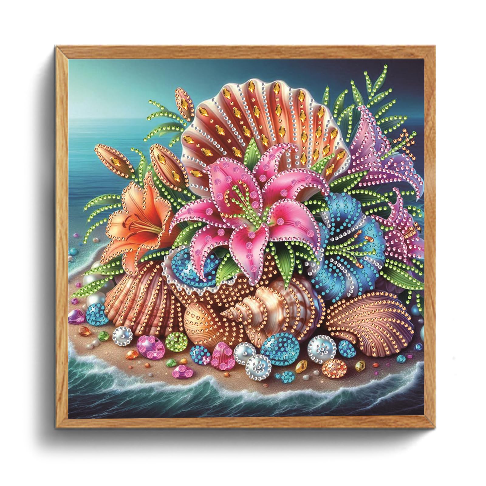 Beach Special Shaped 5D DIY Partial Drill Diamond Painting Kits Diamonds Paintings Gem Art Crystal Diamond Art 30x30cm