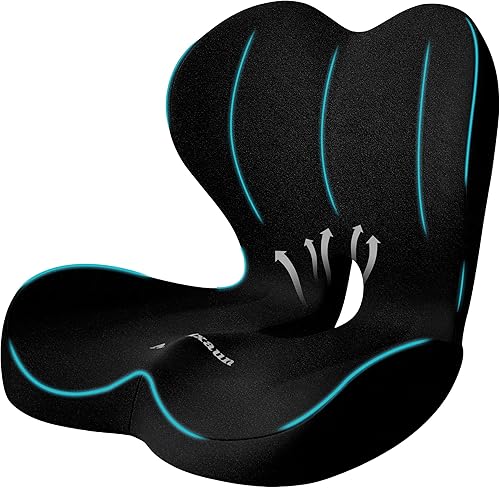 Cojín de asiento de apoyo lumbar, cojín de espuma viscoelástica para silla de oficina, asiento de automóvil, avión, alivio del dolor de ciática,