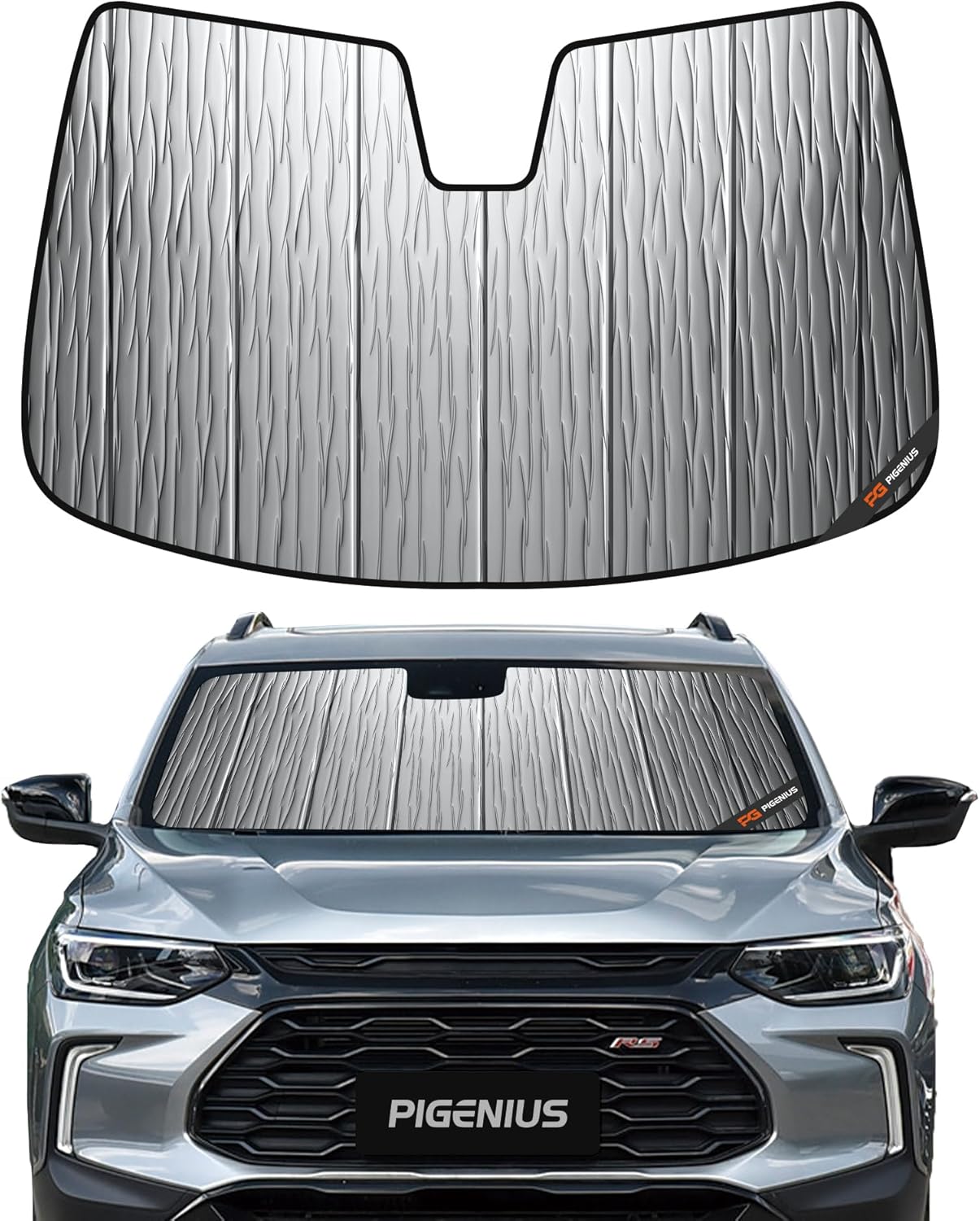 Windshield Sunshade for Chevy Trax 2024-2026 (New Body Style) 2RS Activ, Reversible Silver/Black