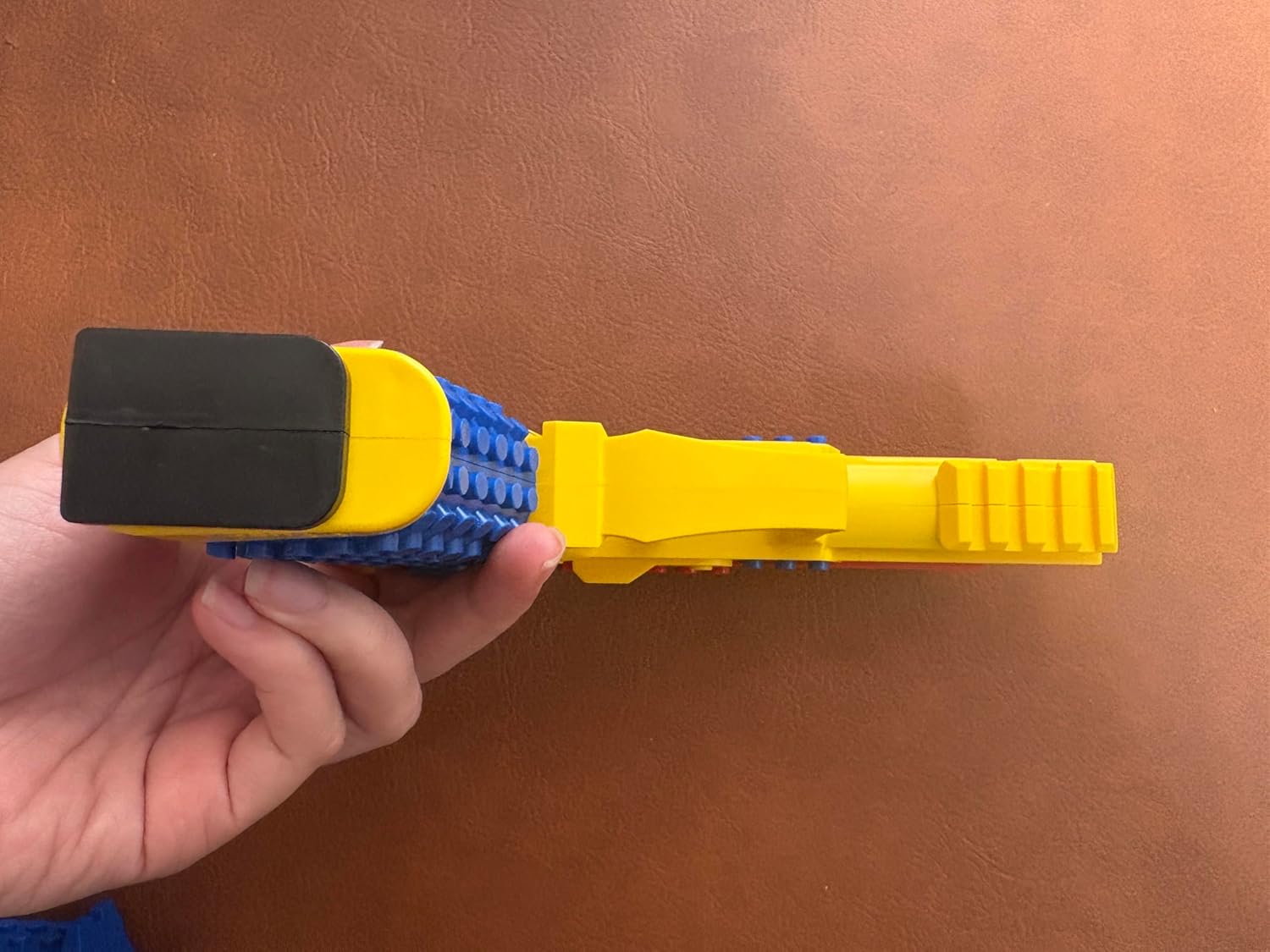 Building Brick Shell Ejecting Toy Gun, Block Mini Blaster Gun, Soft Bullet Toy Pistols for Kids, Boys and Girls (Red)