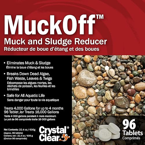 Miniatura 2 de CrystalClear MuckOff, tratamiento natural de estanque, jardín de agua, fuente y removedor de lodos de baño de pájaros, clarificador de bacterias