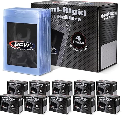 Vista 9 de BCW Tarjetero semirrígido #1 Paquete de 100 Fundas para tarjetas semirrígidas para preparación de calificación Soportes protectores