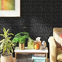 Vista 3 de 33 Pack 3D Wall Panels for Interior Wall Decor, 12''x12'' Black Accent Textured Wall Panels, Wall Covering Panles for Living Room, Gaming Room, TV