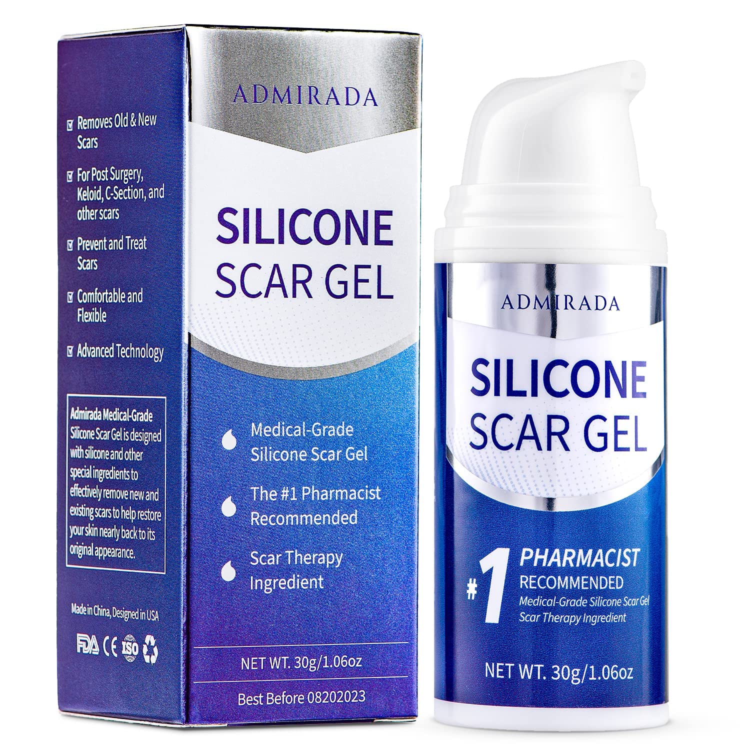 Scar Removal Gel, Advanced Silicone Scar Gel, Stretch Mark Remover and Acne Scar Treatment for Face & Body, Better Soften and Flatten Scars Than Scar Cream
