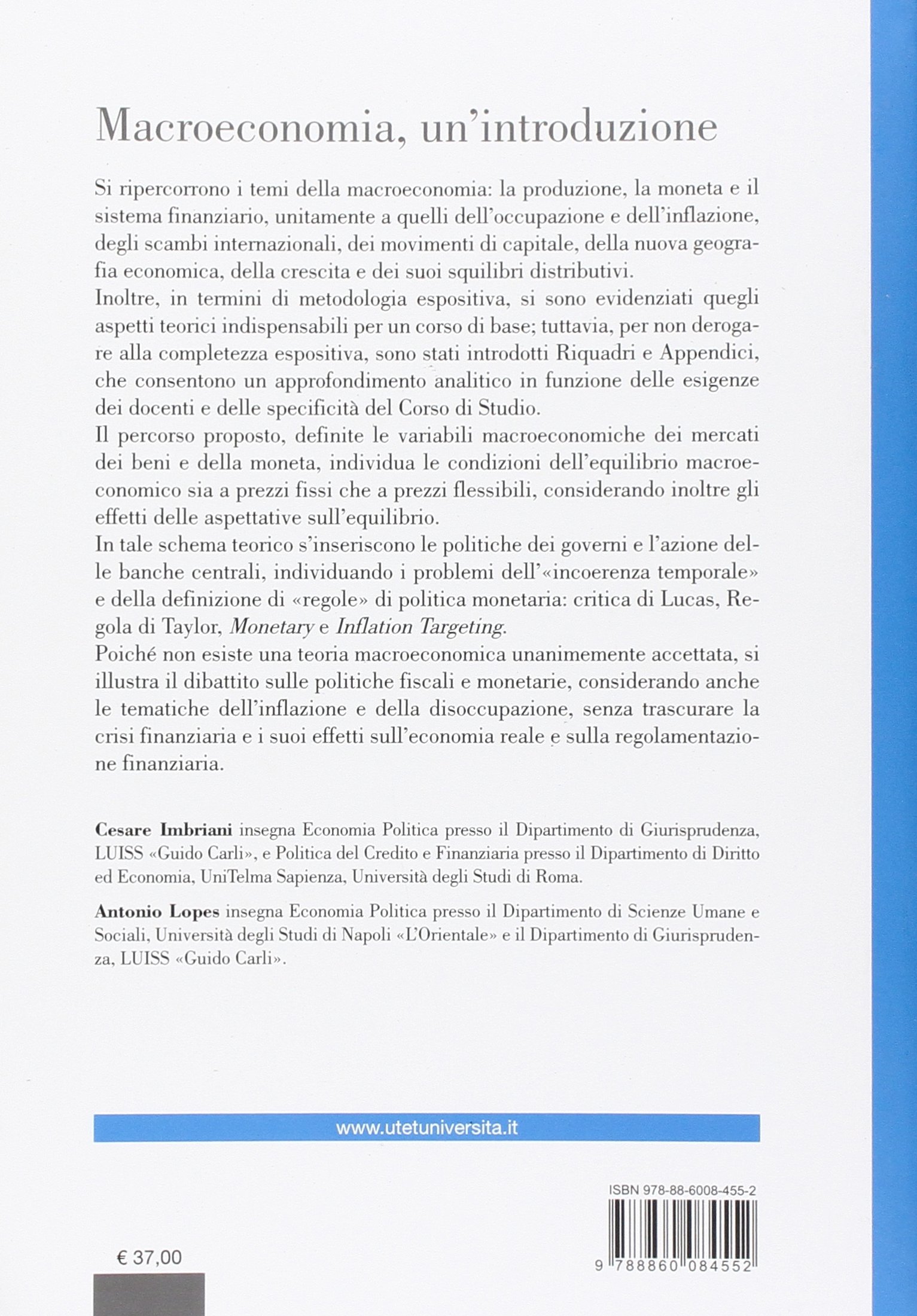 Macroeconomia. Mercati, istituzioni finanziarie e politiche