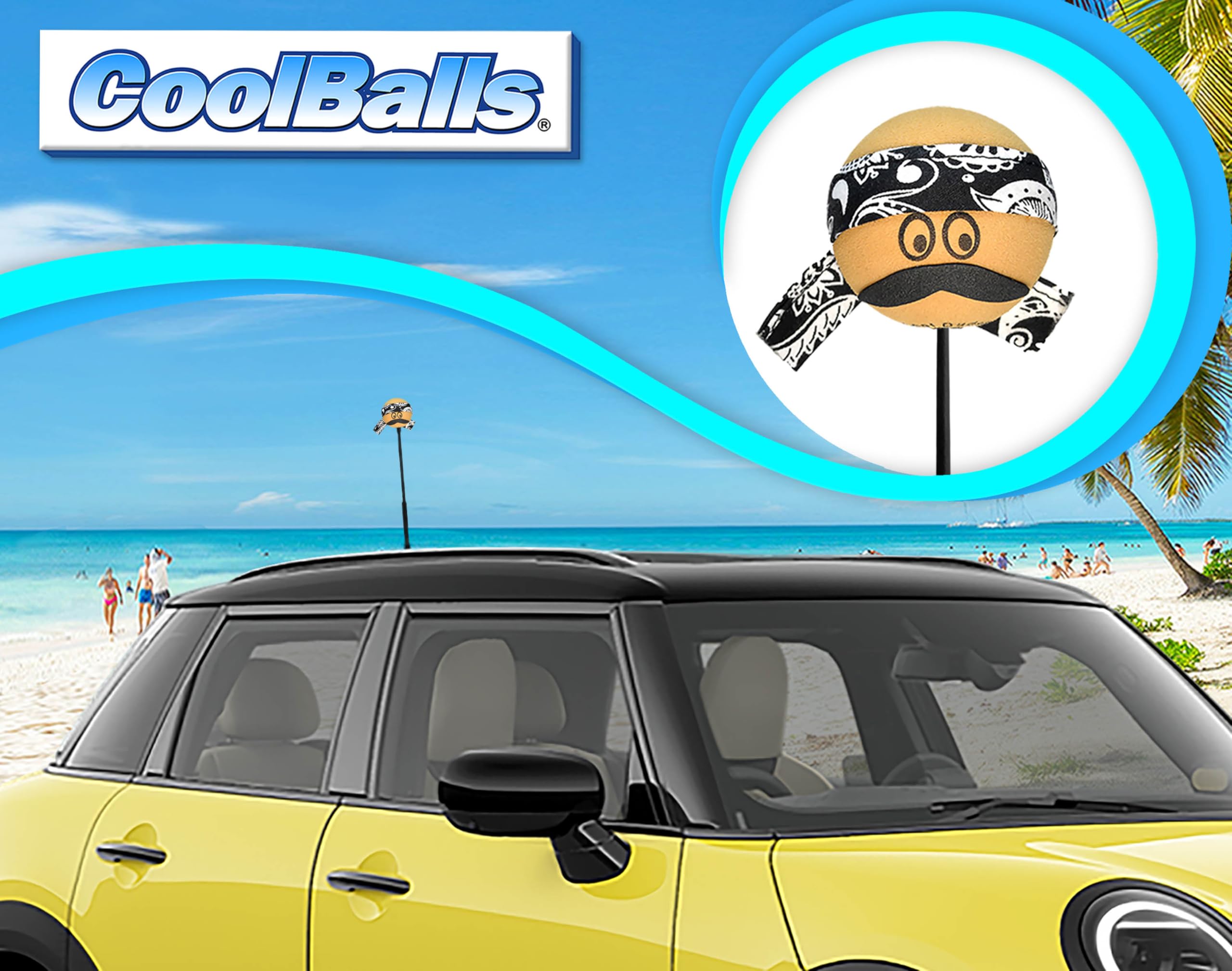 Amazon.co.jp: Coolballs Cool Dudeブラックバンダナカーアンテナ
