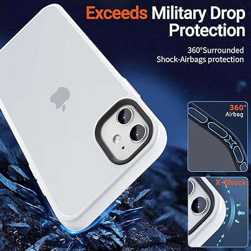 Miniatura 699 de Funda para iPhone 12, a prueba de golpes, para iPhone 12 Pro, protección contra caídas de grado militar, parte trasera dura, delgada, translúcida