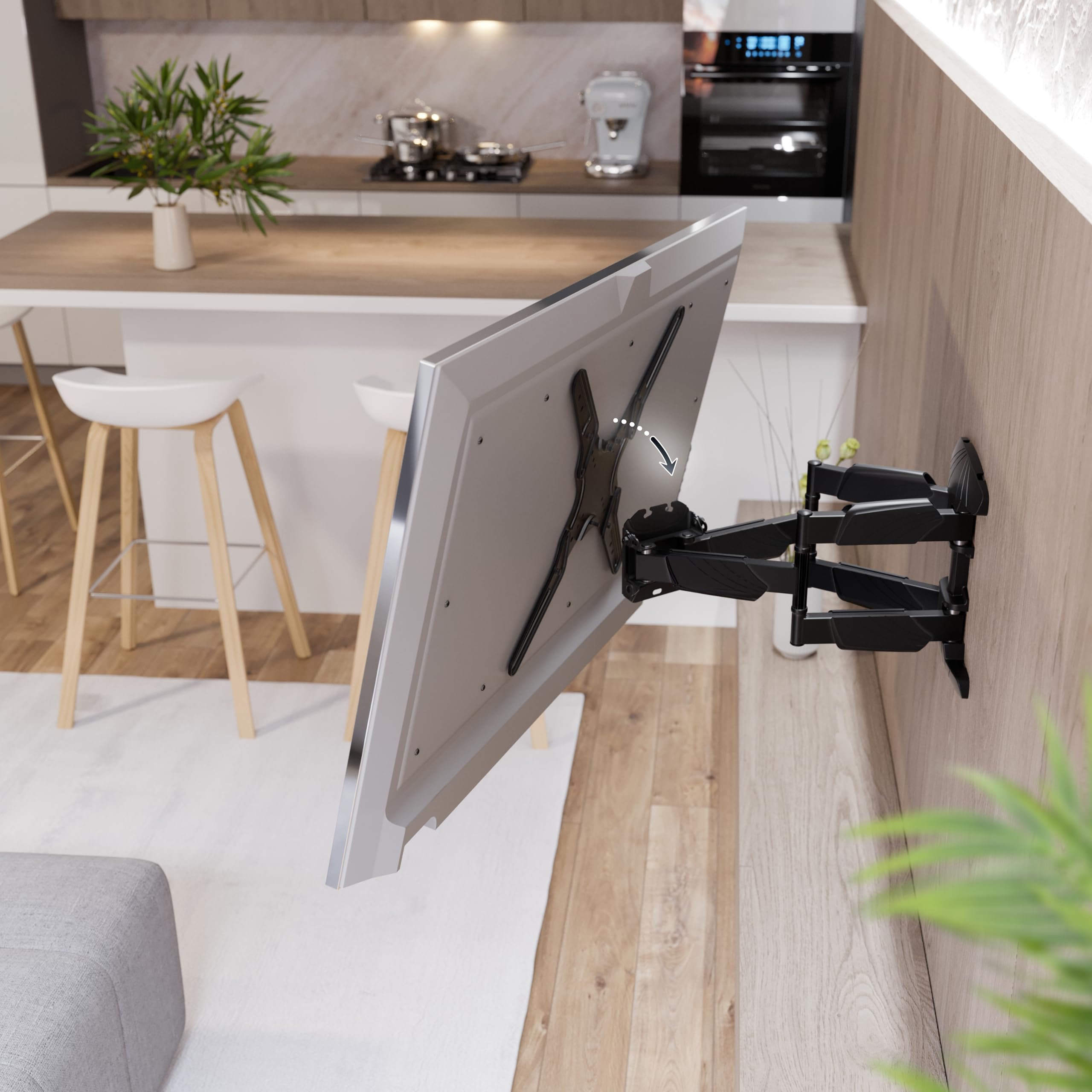 RICOO S5044 Supporto TV da parete Staffa TV 32-55 pollici per 32 40 42 43 50 55 pollici girevole inclinabile fino a 40 kg max VESA 400x400