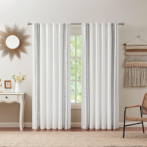 Indigo Ink - Cortina, panel de cortina opaco, tratamiento de ventana con bolsillo para barra, artículos esenciales para el dormitorio, diseño