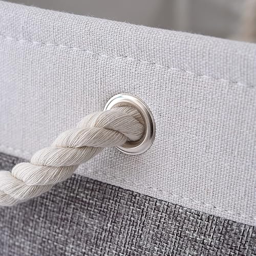 Miniatura 7 de Cestas de almacenamiento grandes para estantes, cestas de tela para organizar, contenedores de almacenamiento plegables para armario, guardería,