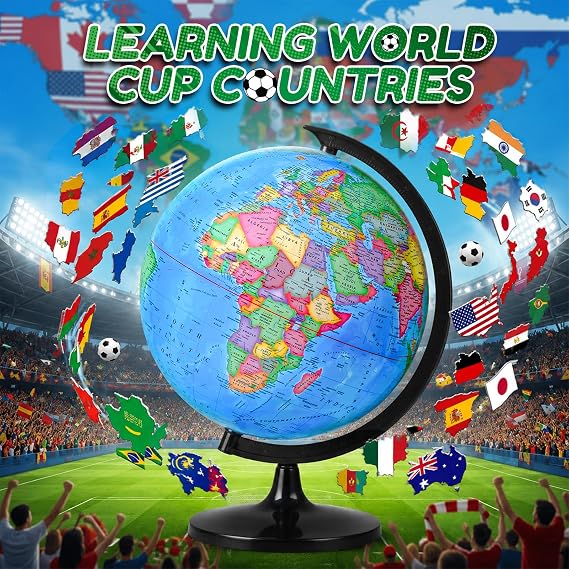 13in Classroom Globes for Elementary, Junior High School | No Assembly Required, Crisp & Accurate Printing, Lightweight Plastic & Easy to Hold, EDU Tools for Teachers, Adults, Kids