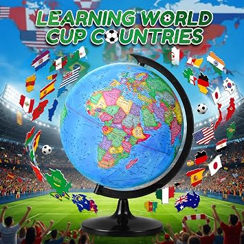 13in Classroom Globes for Elementary, Junior High School | No Assembly Required, Crisp & Accurate Printing, Lightweight Plastic & Easy to Hold, EDU Tools for Teachers, Adults, Kids