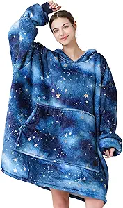 THREE POODLE Wearable Blanket Hoodie for Women, Oversized Sherpa Sweatshirt Blanket for Adults Men, Cozy Hooded Blankets, Gifts for Teen Girls Women Mom Sister