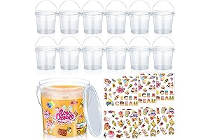 Perfect Drink Buckets for Parties: 1L Rum Buckets with Lids and Straws (12 Pcs)