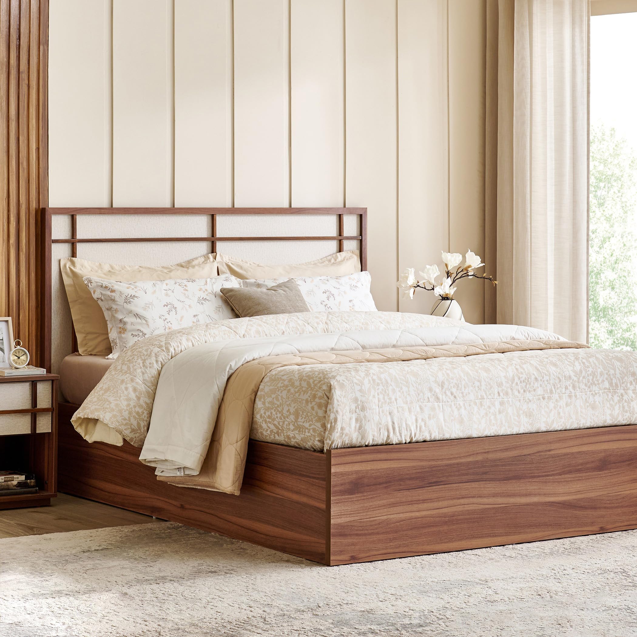 Home Centre Shoji - Akira Queen Hydraulic Storage Bed | Engineered Wood | Brown-picture-20