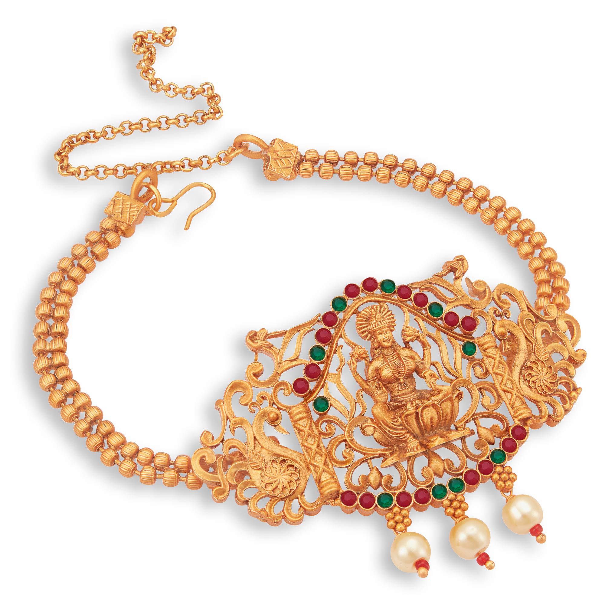Sukkhi Artistically Pearl Gold Plated Temple Jewellery Goddess Laxmi Bajuband for Women (B085BLYVRG) Amazon Price History, Amazon Price Tracker