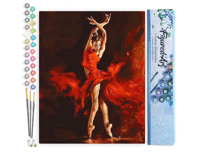 Figured'Art Pintar por Numeros Adultos Bailarina De Fuego