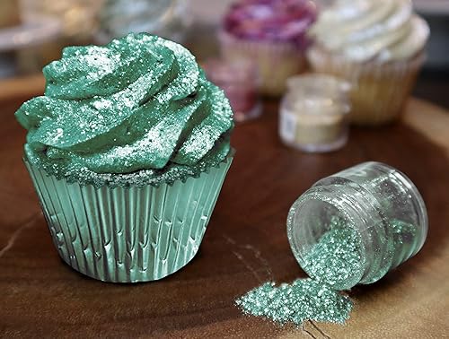 Miniatura 2 de Bakell - Brillantina 100% comestible, Tinker Dust, 5 g, color verde esmeralda, vegano, certificado Kosher, para pasteles, cupcakes, paletas, bebidas