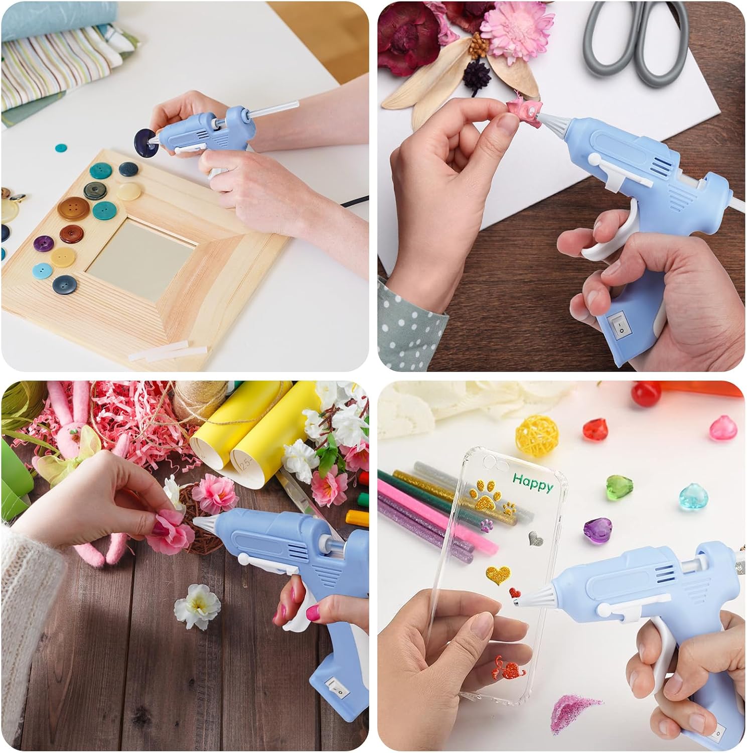 Cordless Hot Glue Gun Glue Gun Fast Preheating Gun Kit with 20 Pcs Sticks USB Rechargeable Cordless Glue Gun for Quick Home Repairs, Arts, Crafts, DIY and Festival Decorations