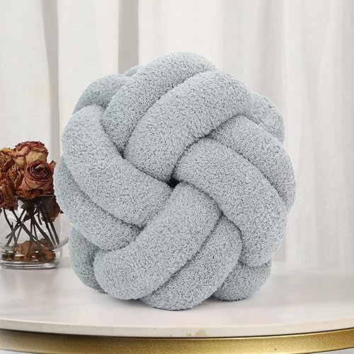 Uvvyui Bolas de almohada con nudo suaves almohadas redondas anudadas para decoración del hogar almohadas transformadoras hechas a mano cojines de