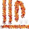 Aneco 4 Pack Artificial Autumn Maple Leaves Garland 5.8 Feet Fall Leaf Foliage Garland Decorations Colorful Autumn Decor Fall Mantel Decor with 8 Adhesive Hooks for Thanksgiving Fall Wedding Party