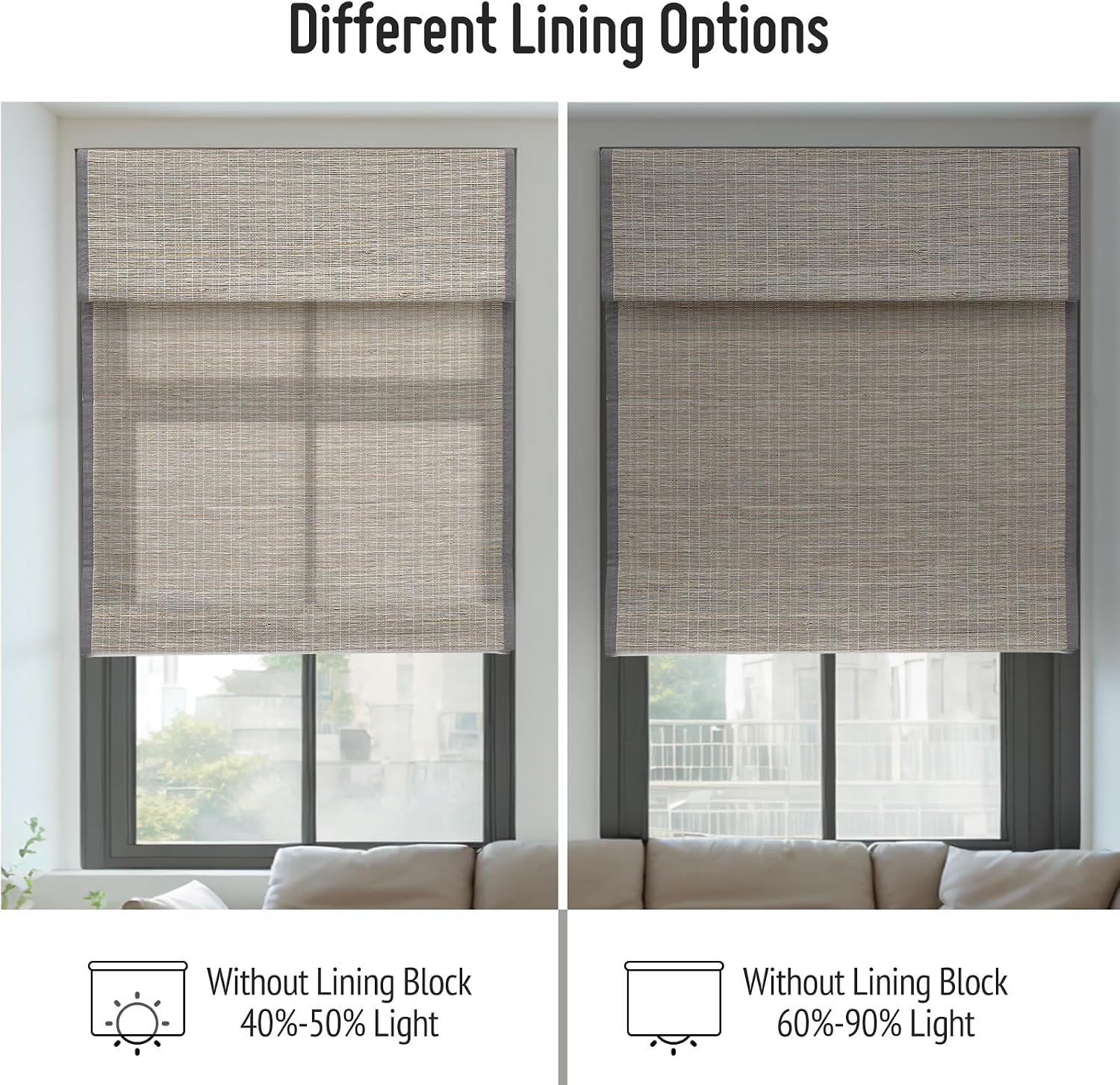 Keego Motorized Roman Blinds for Windows with Remote Control,Custom Cordless Automatic Roman Shade Natural Fabric Roman Window Shades Blinds Gray(with Lining,Block 90% Light) 76" W x 72" H